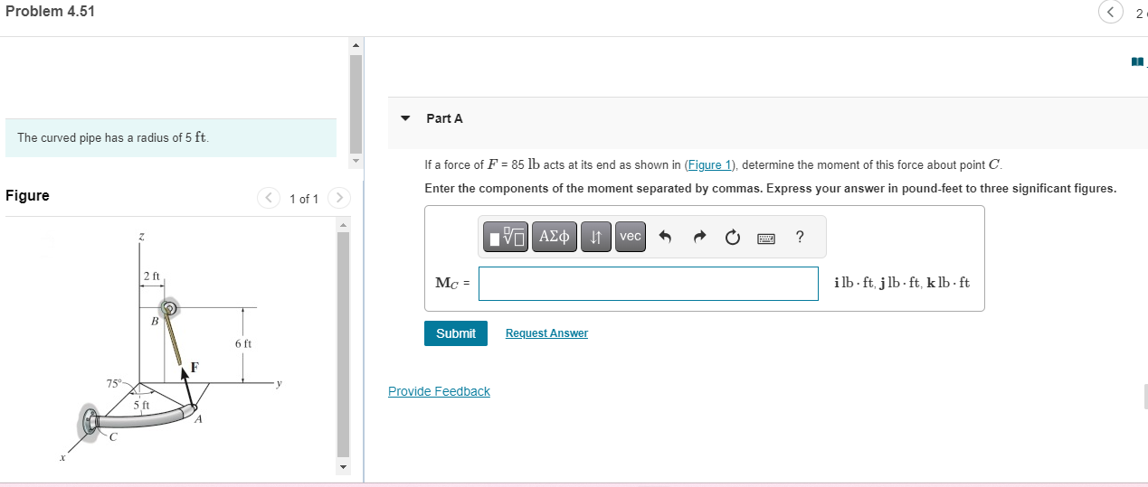 Problem 4 . 5 1 The curved pipe has a radius of 5