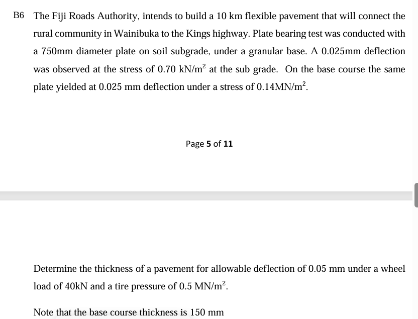 B 6 The Fiji Roads Authority, intends to build a