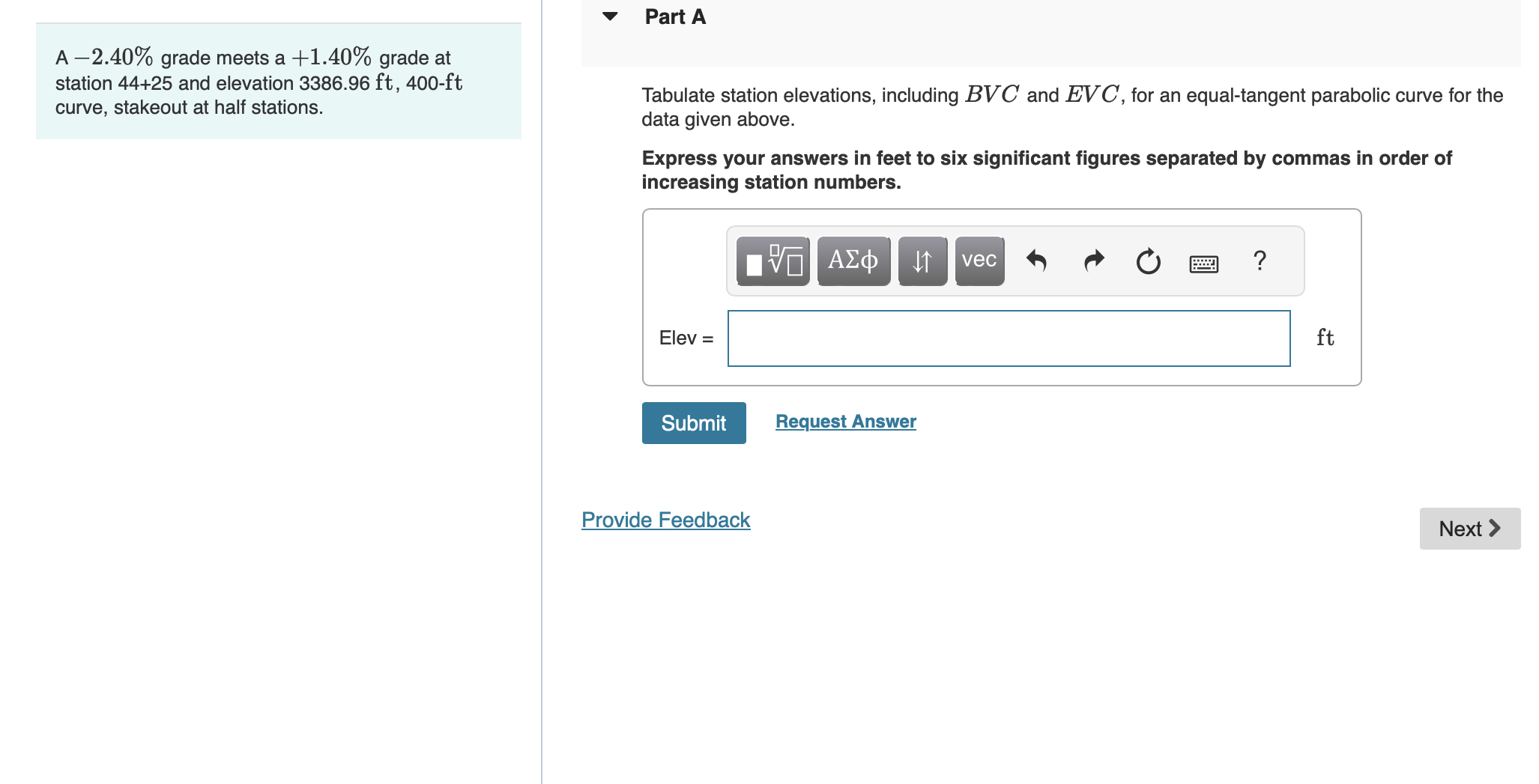 Part A A - 2 . 4 0 % grade meets a + 1 . 4 0 %
