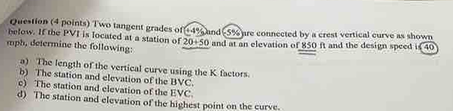 Queation ( 4 points ) Two tangent grades of \ ( 4