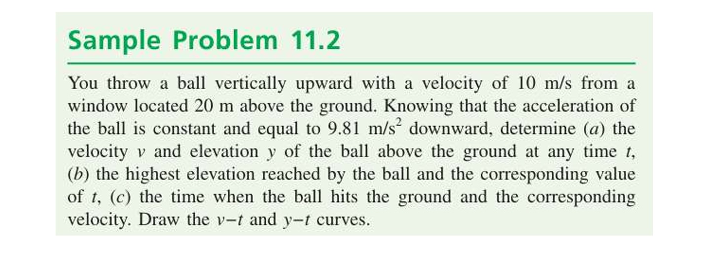 Sample Problem 1 1 . 2 You throw a ball