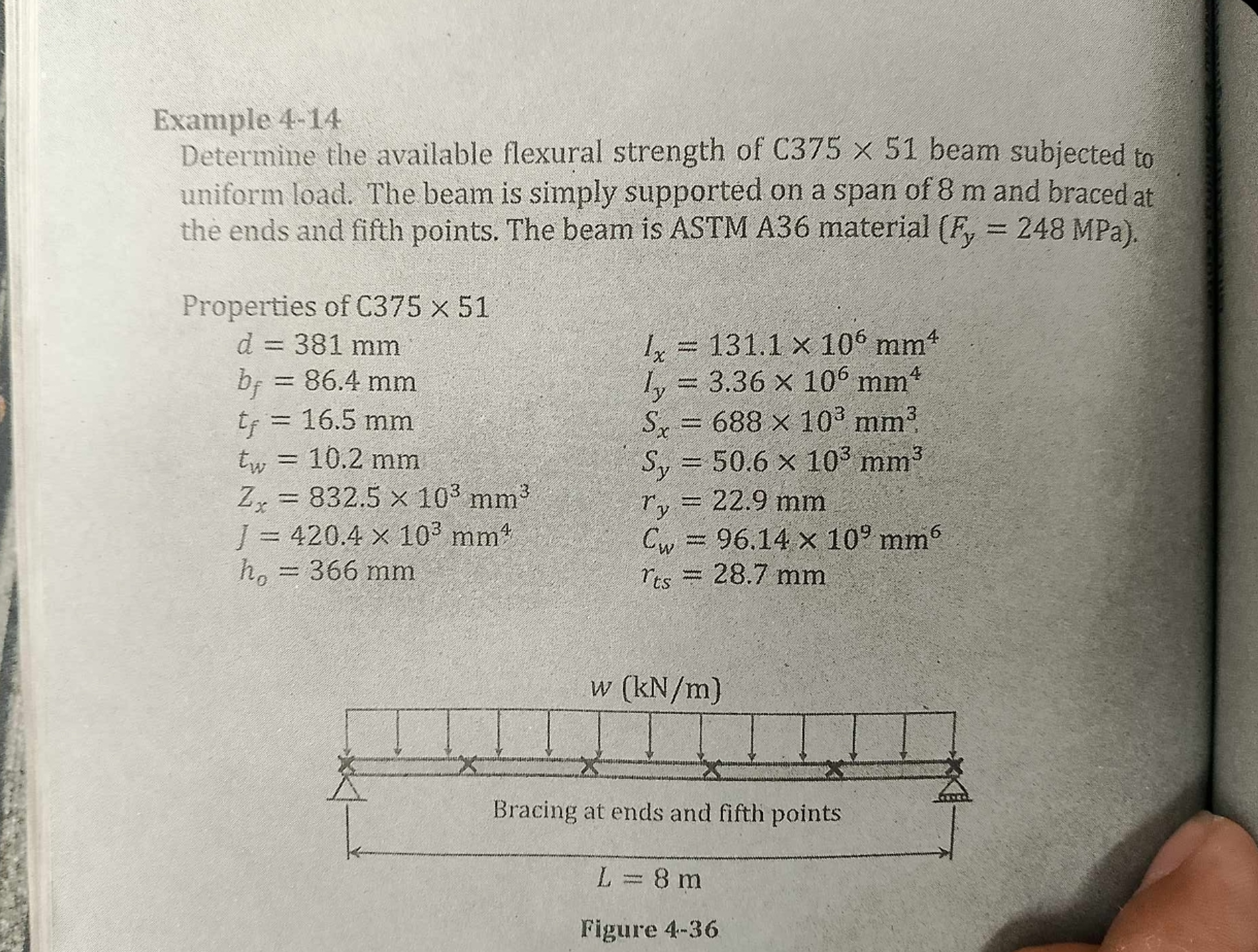 Example 4 - 1 4 Determine the available flexural