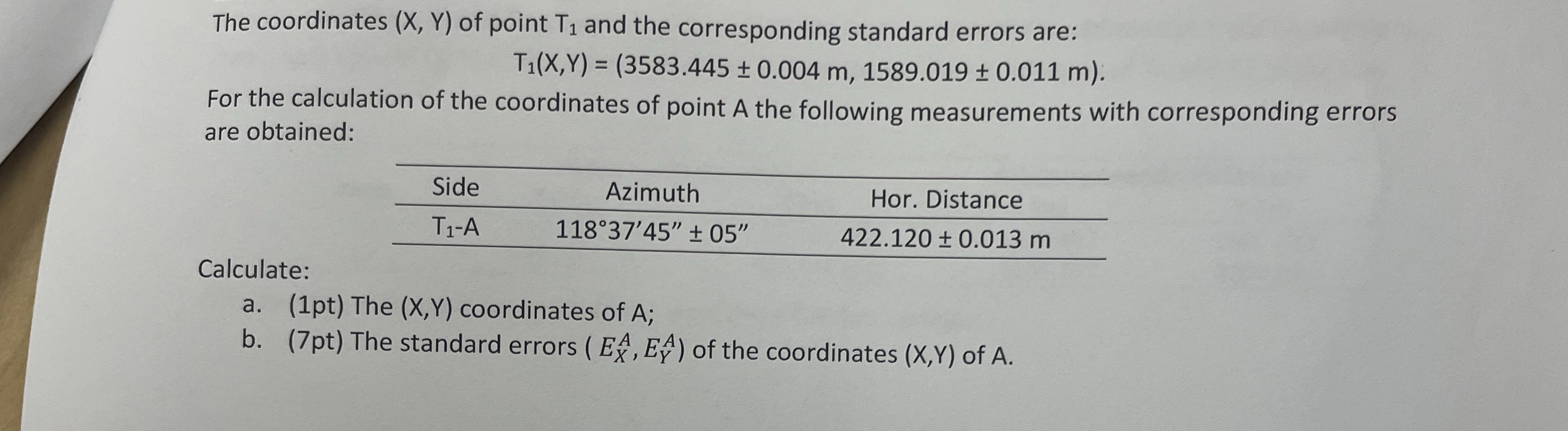 The coordinates ( x , Y ) of point T 1 and the
