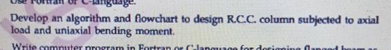 Develop an algorithm and flowchart to design R .