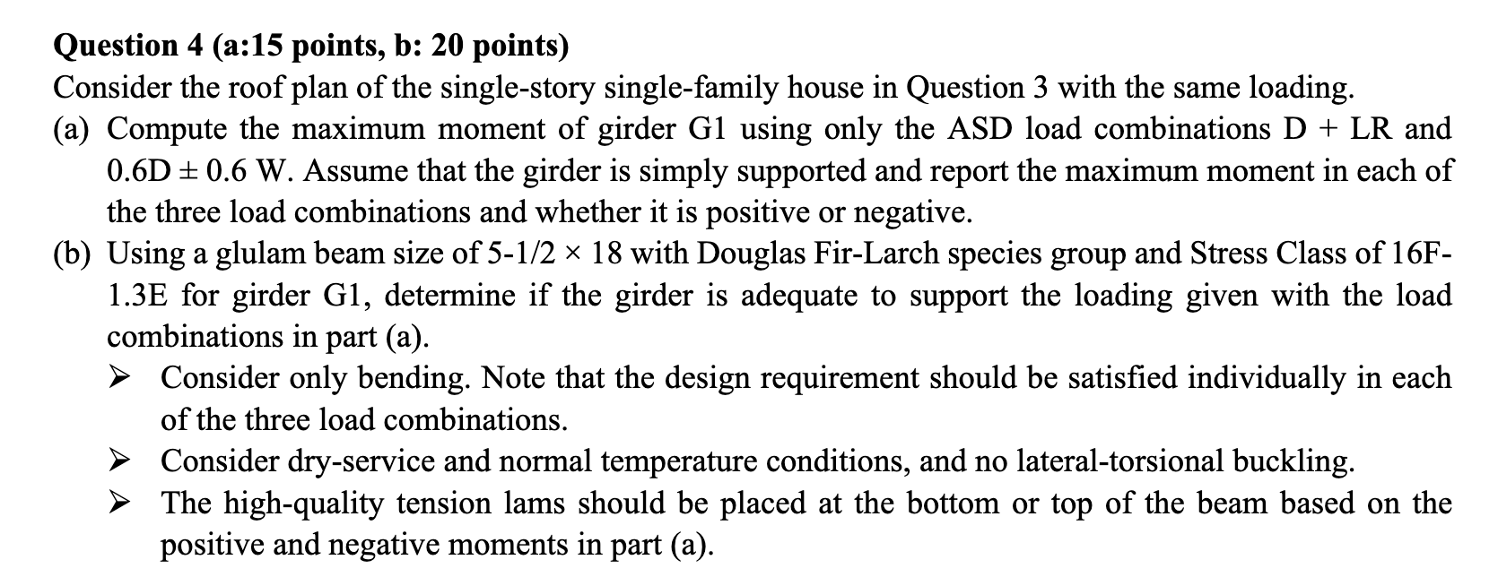 Question 4 ( a: 1 5 points, b: 2 0 points )
