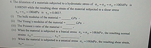The dilatation of a materials subjected to a