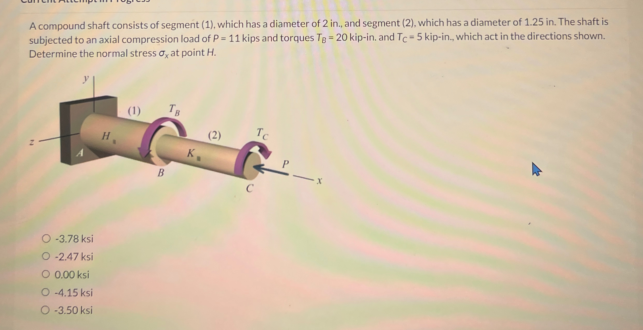 A compound shaft consists of segment ( 1 ) ,