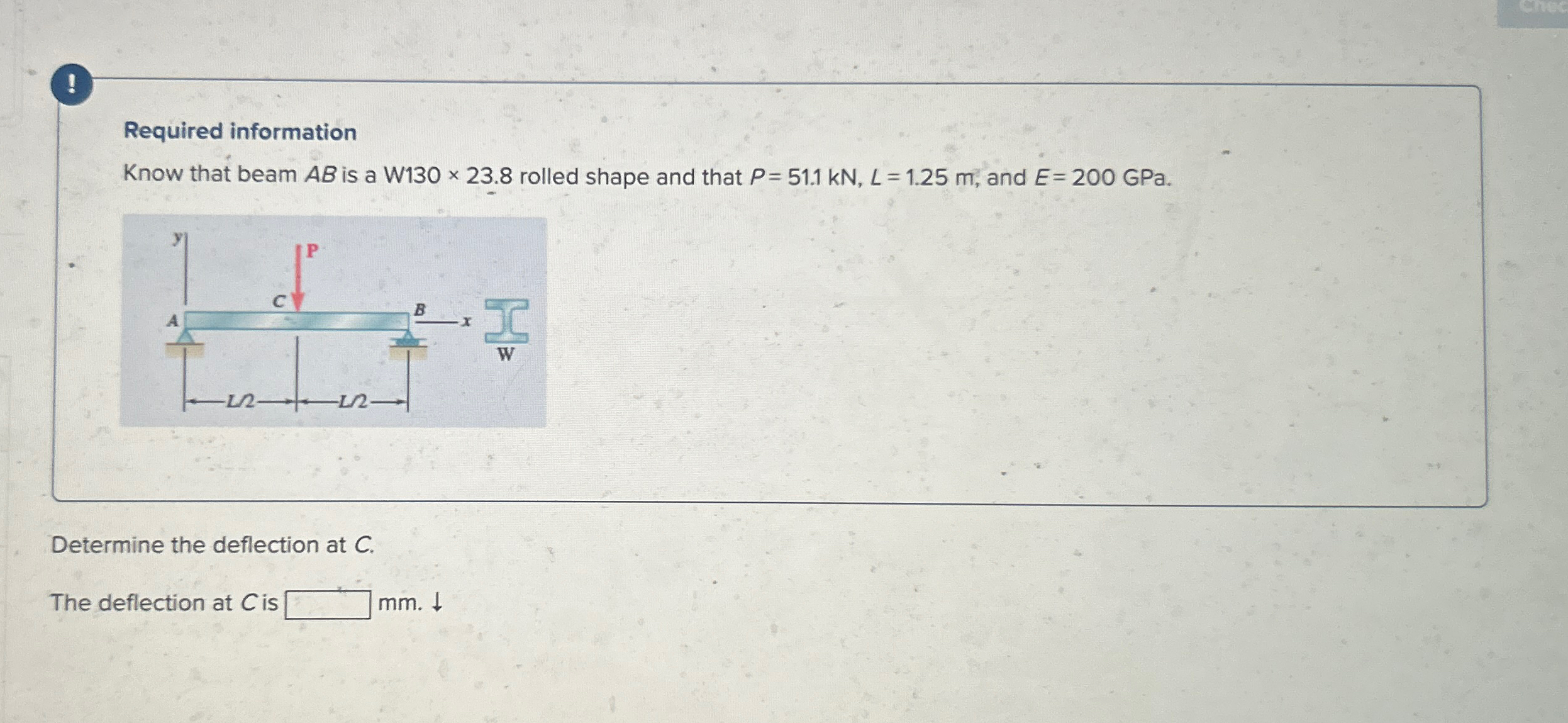 Required information Know that beam A B is a W 1