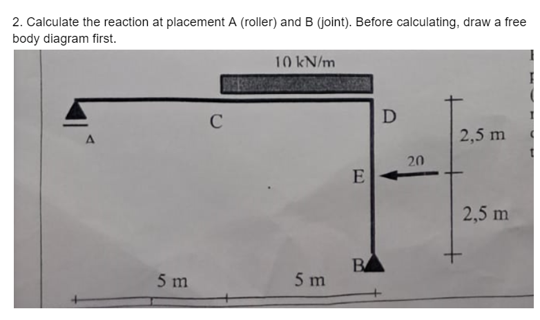 2 . Calculate the reaction at placement \ ( A \ )