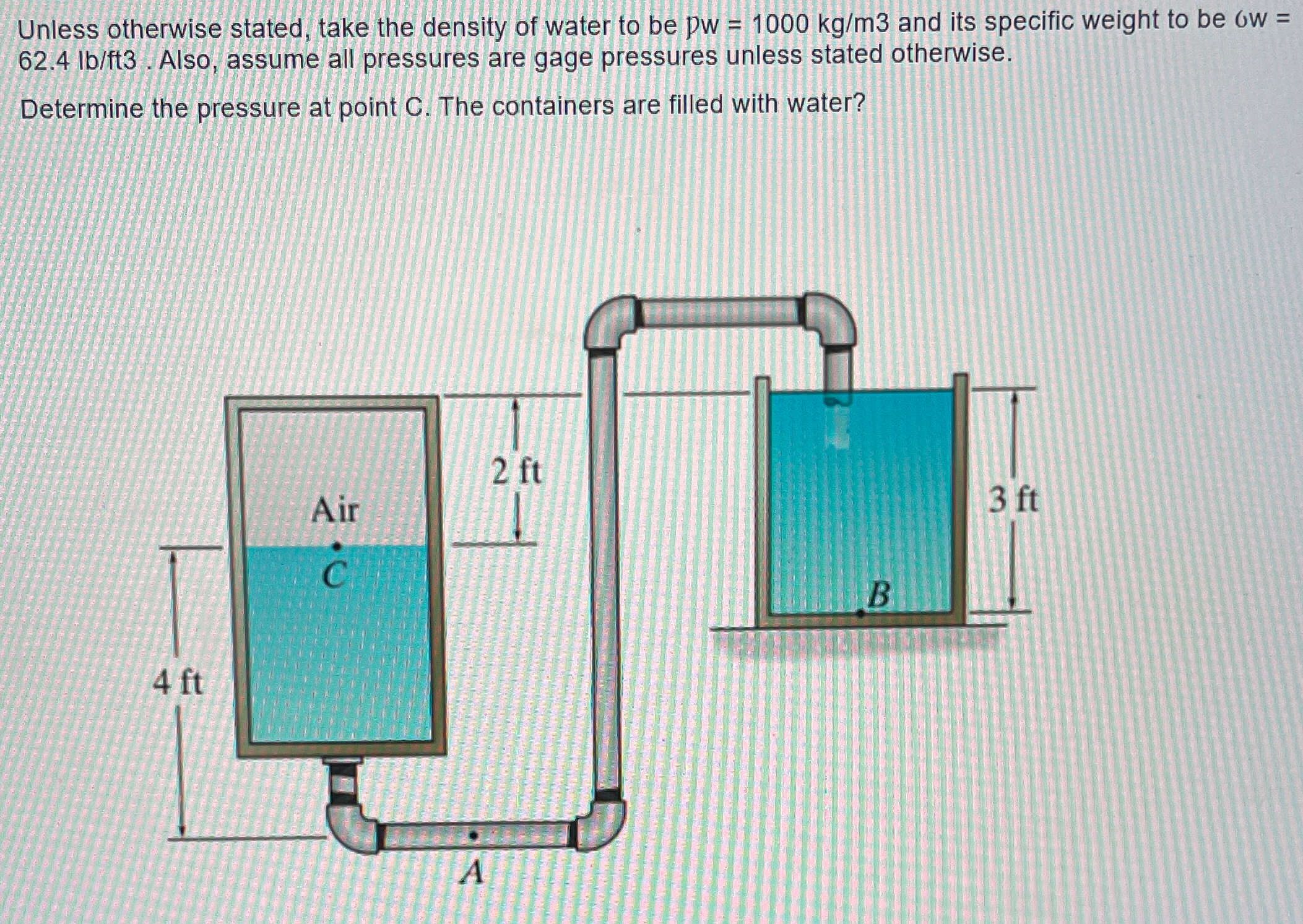Unless otherwise stated, take the density of