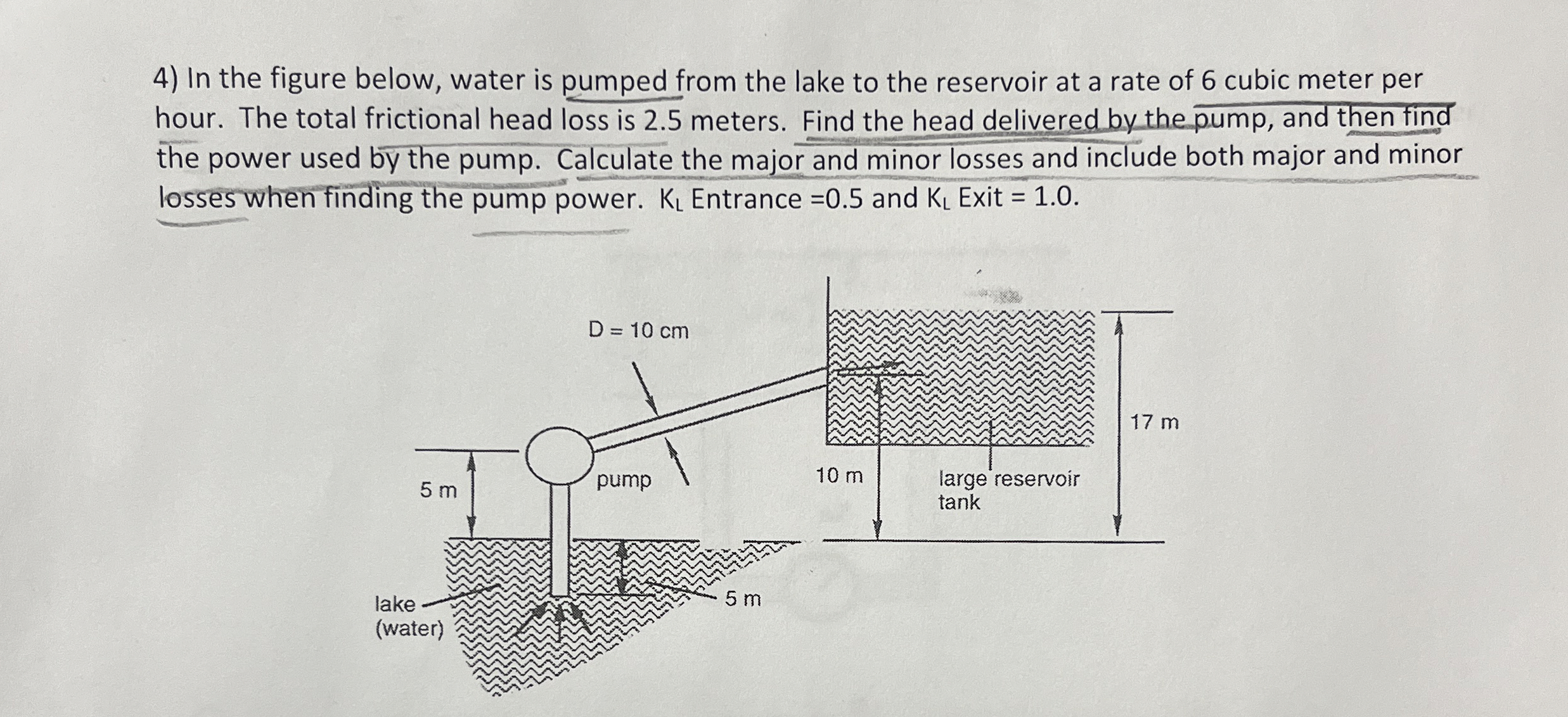 In the figure below, water is pumped from the
