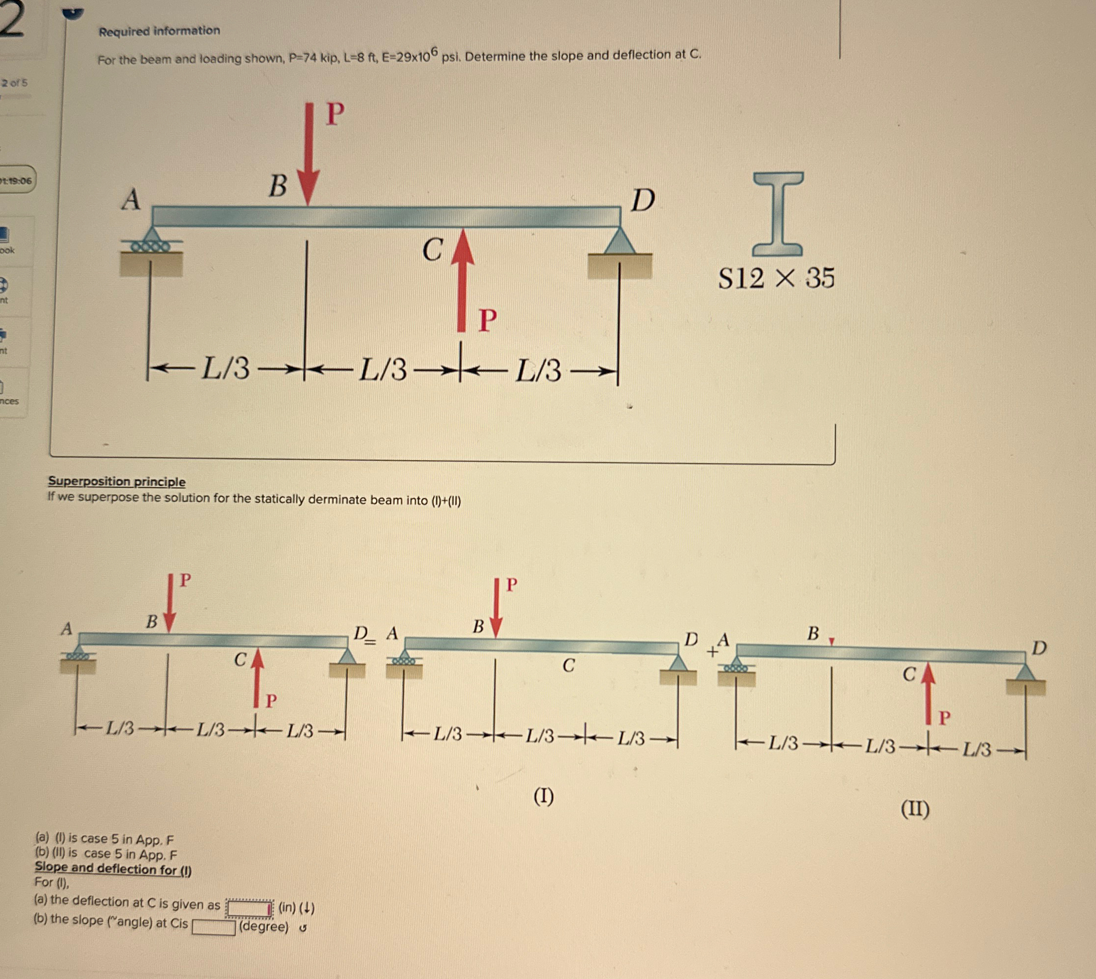 Required information For the beam and loading