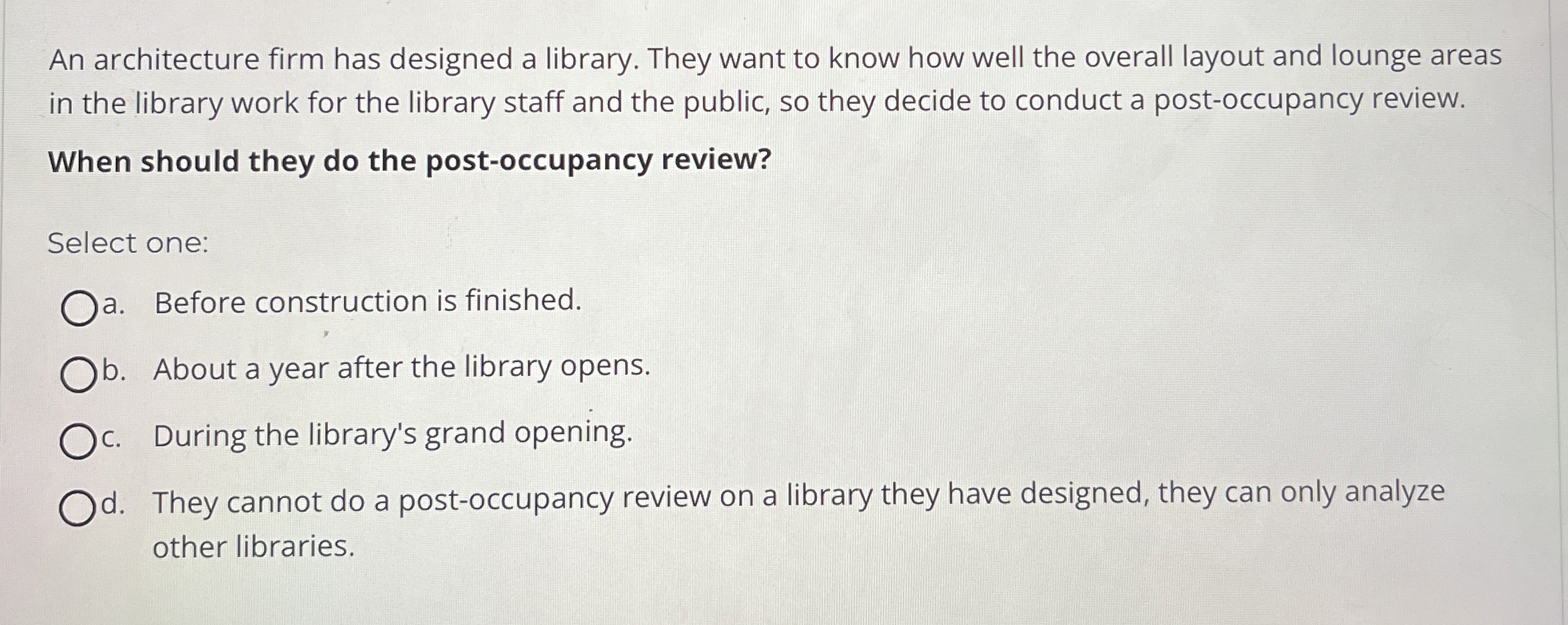 An architecture firm has designed a library. They