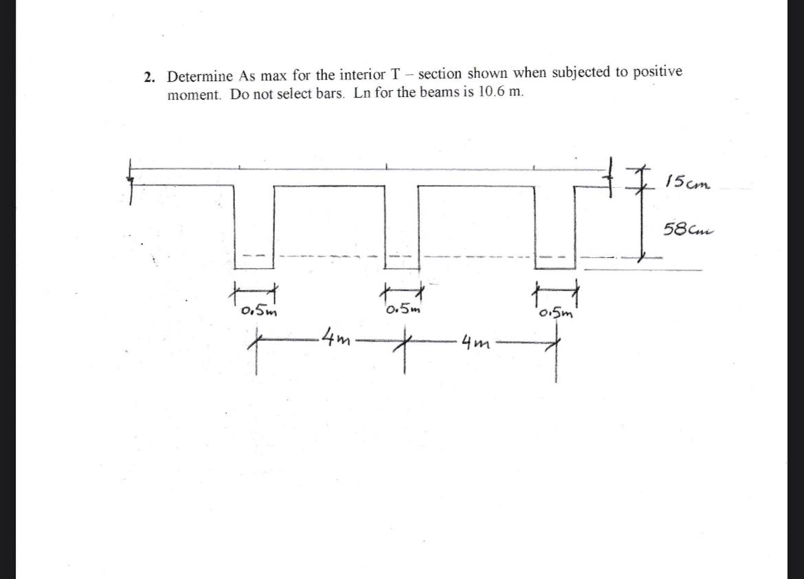 Determine As max for the interior T - section