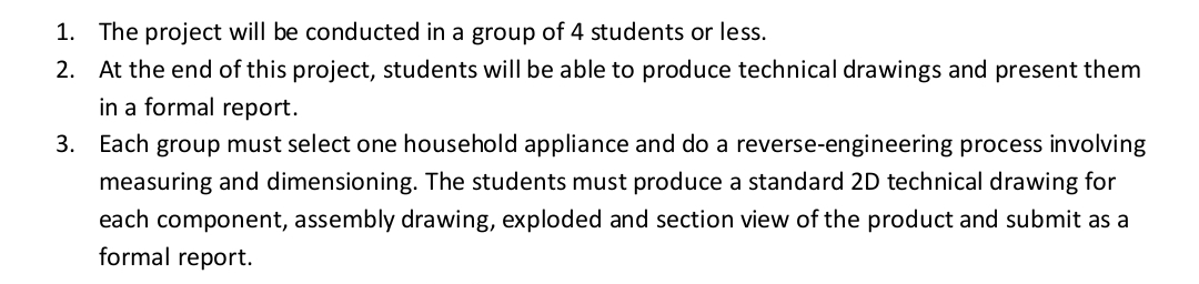 The project will be conducted in a group of 4