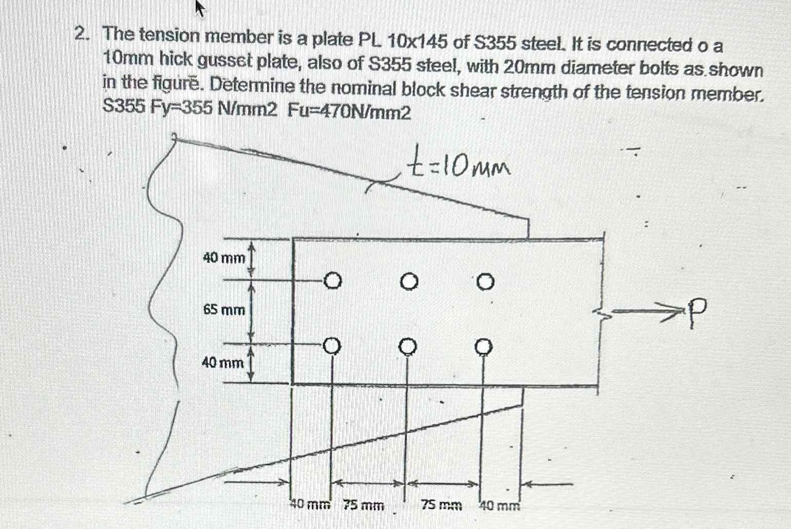 The tension member is a plate PL 1 0 1 4 5 of S 3