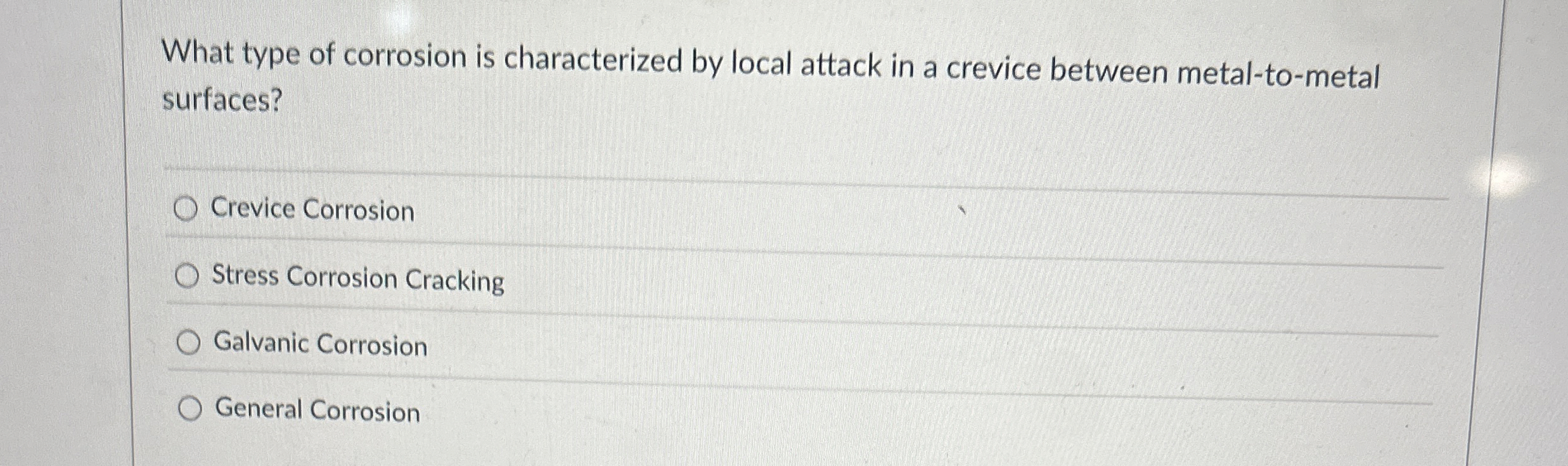 What type of corrosion is characterized by local