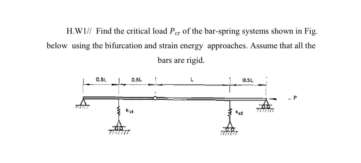 H . W 1 / / Find the critical load P c r of the