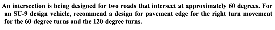 An intersection is being designed for two roads