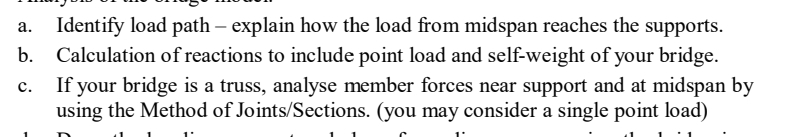 a . Identify load path - explain how the load