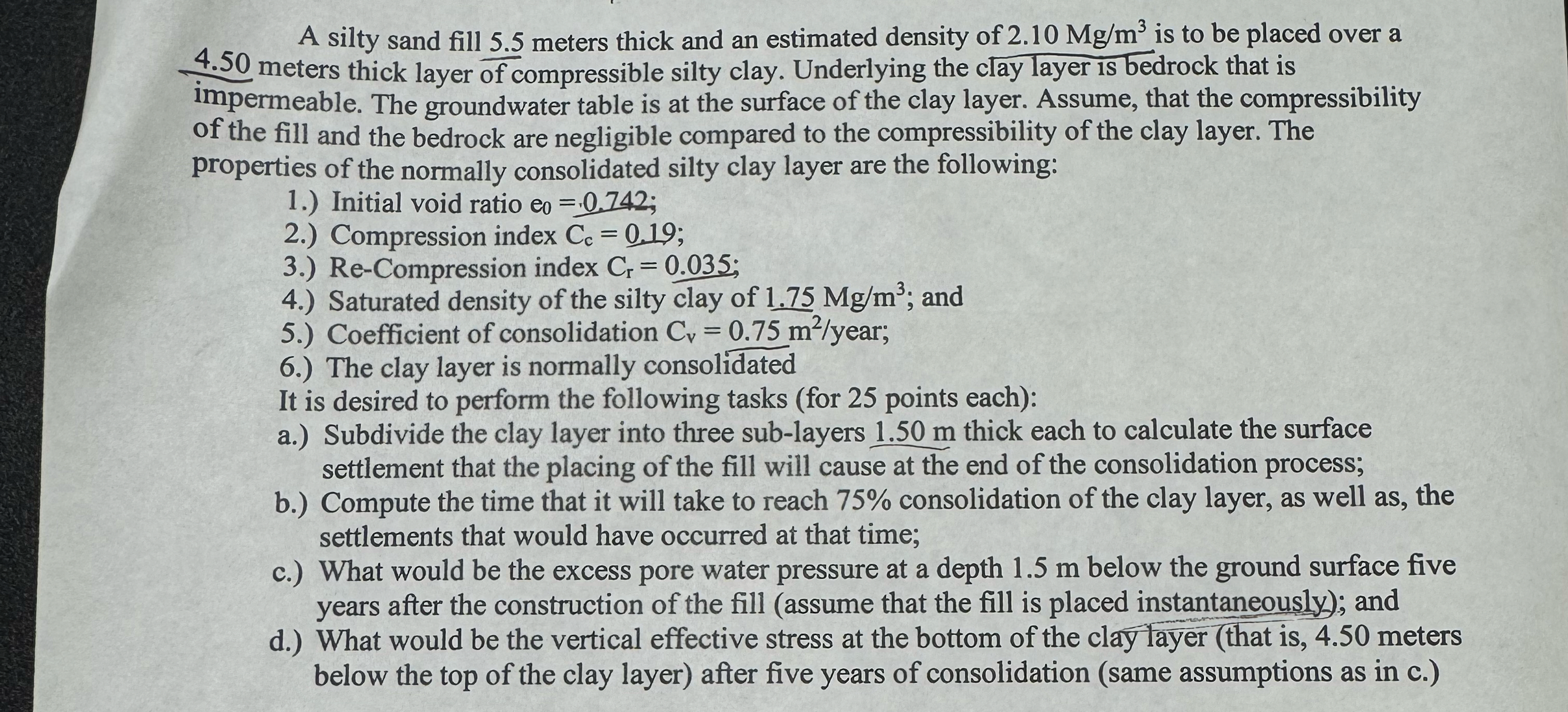 Answer ASAPPP In next 5 minutes A silty sand fill