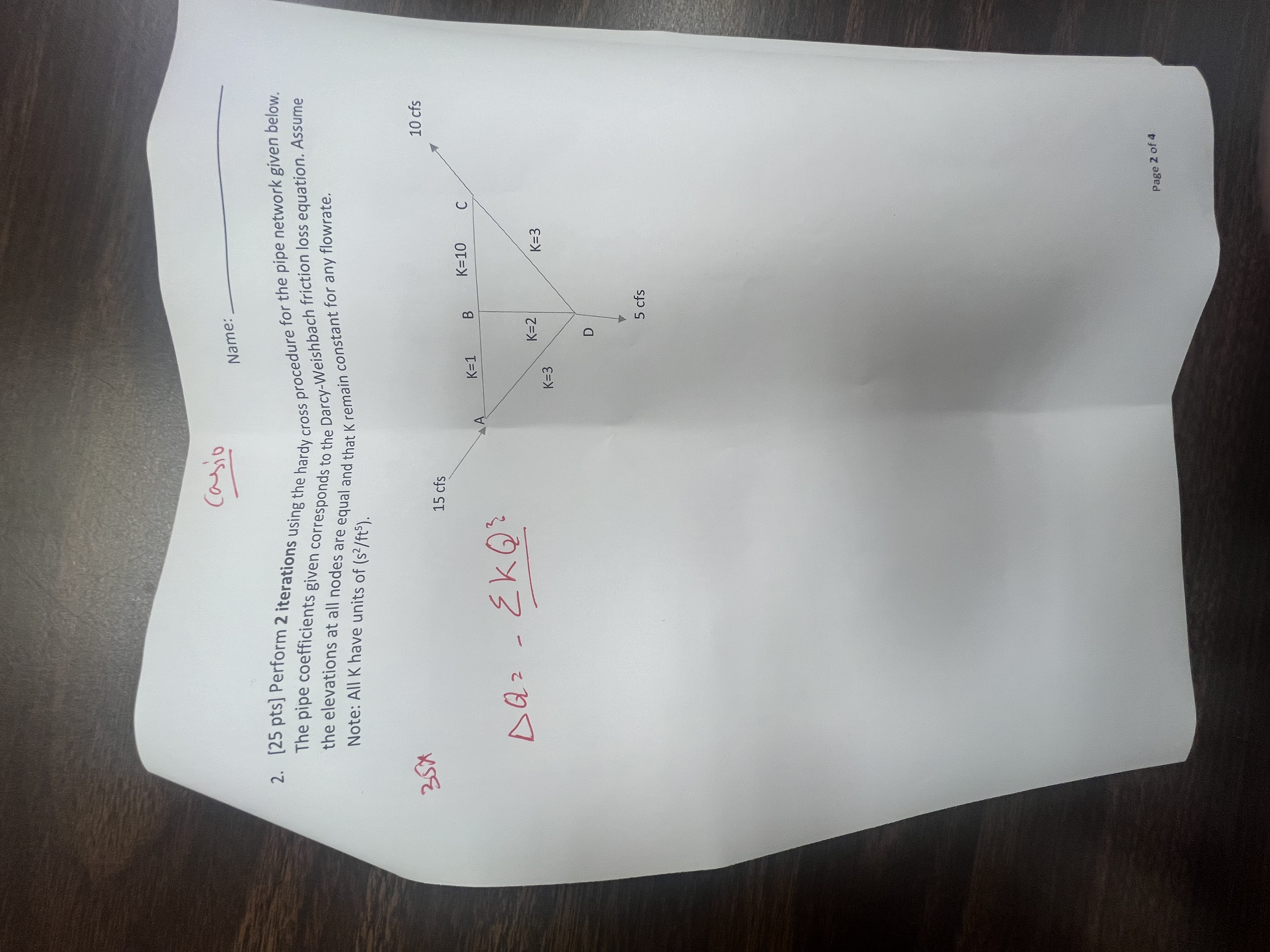 casio Name: 2 . [ 2 5 pts ] Perform 2 iterations