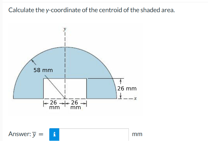 Calculate the y - coordinate of the centroid of