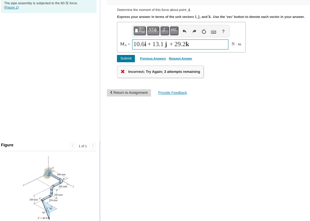 The pipe assembly is subjected to the \ ( 8 0 - \
