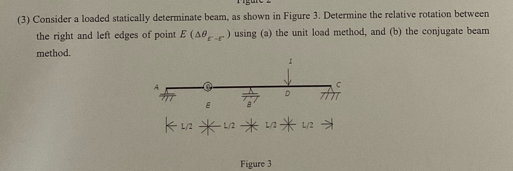 ( 3 ) Consider a loaded statically determinate