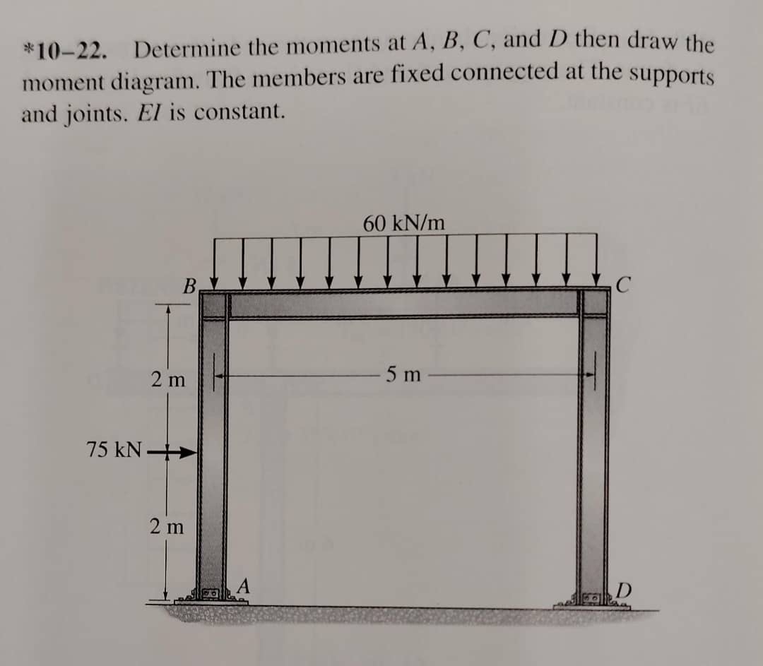 * 1 0 - 2 2 . Determine the moments at A , B , C