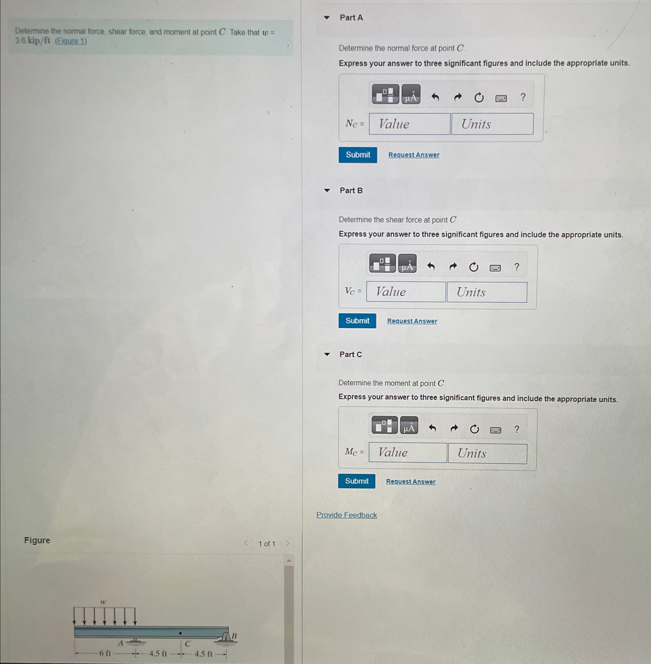 Item 4 Determine the normal force, shear force,