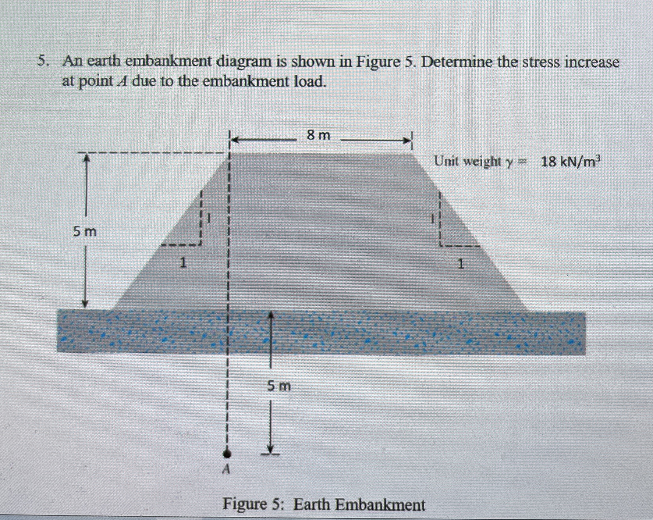 An earth embankment diagram is shown in Figure 5