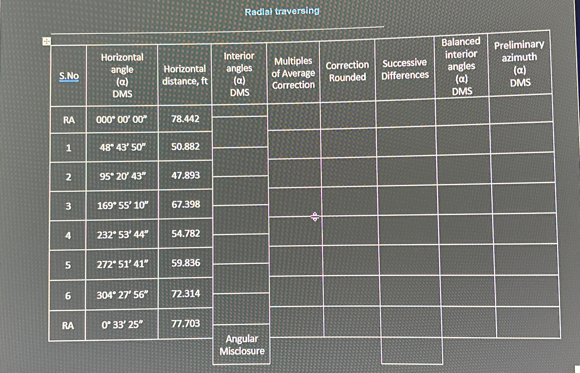 Find the interior angles using the distance and