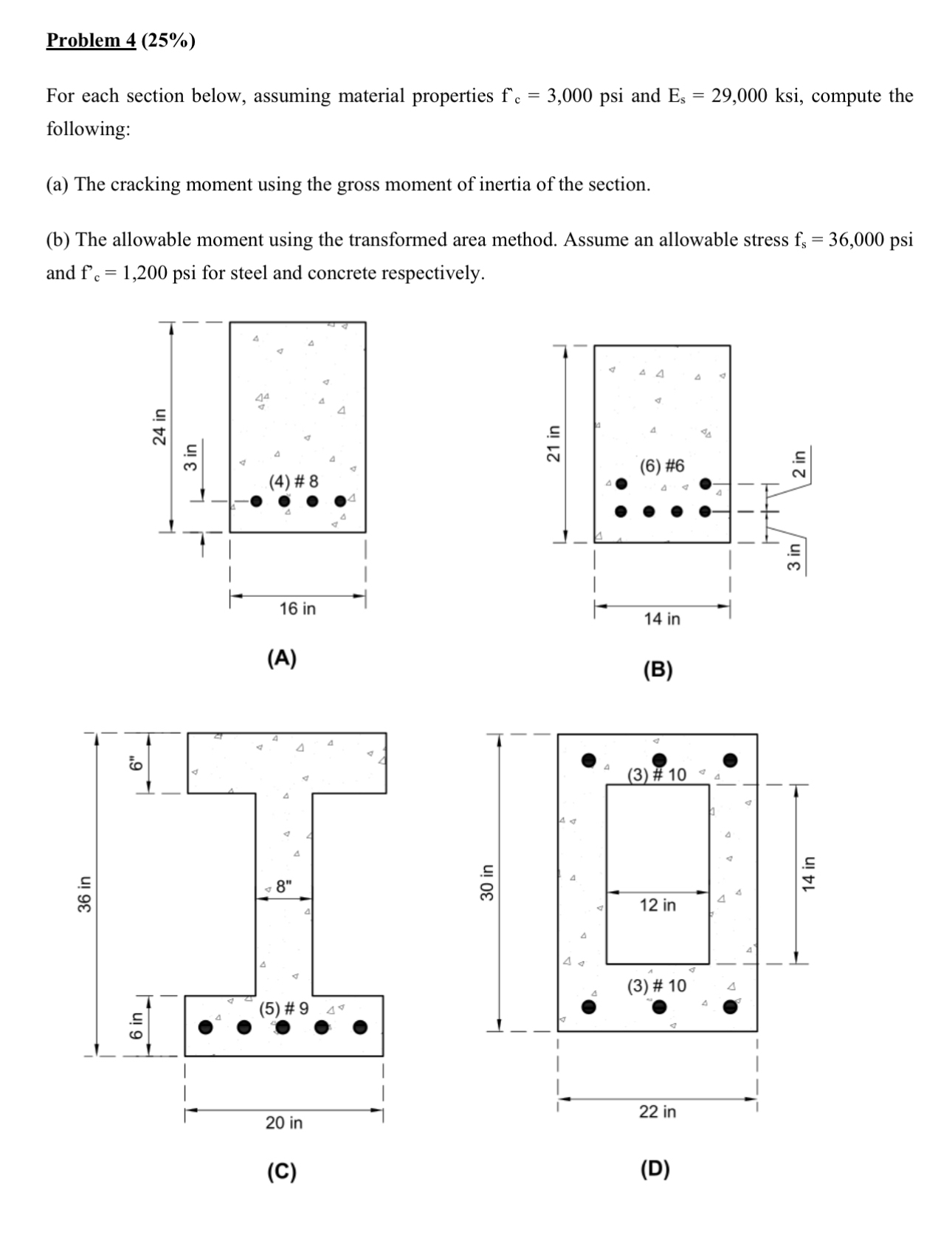 Problem 4 ( 2 5 % ) For each section below,