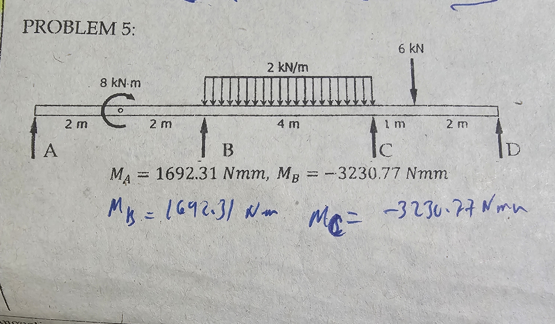 calculate the interior moments