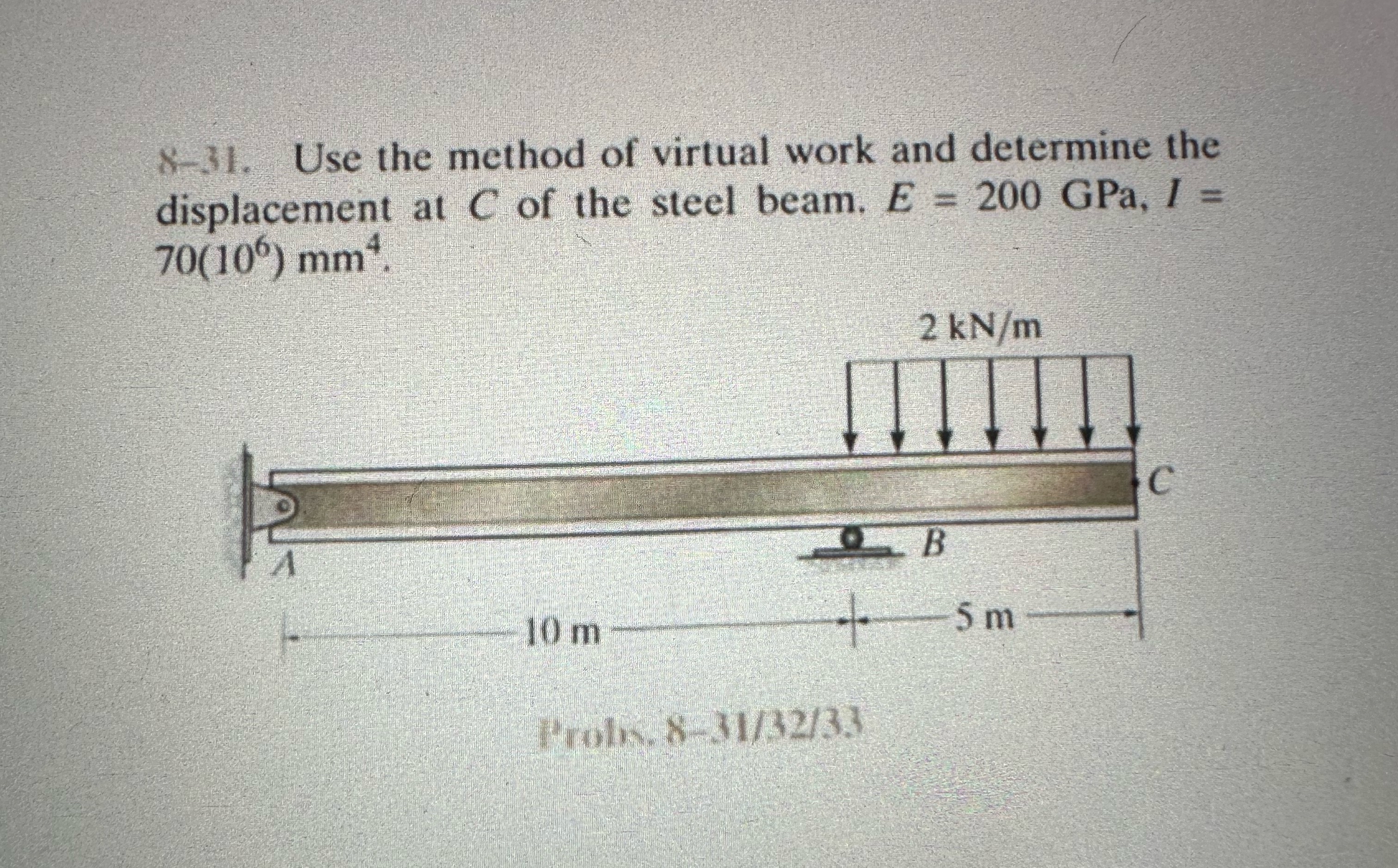 8 - 3 1 . Use the method of virtual work and