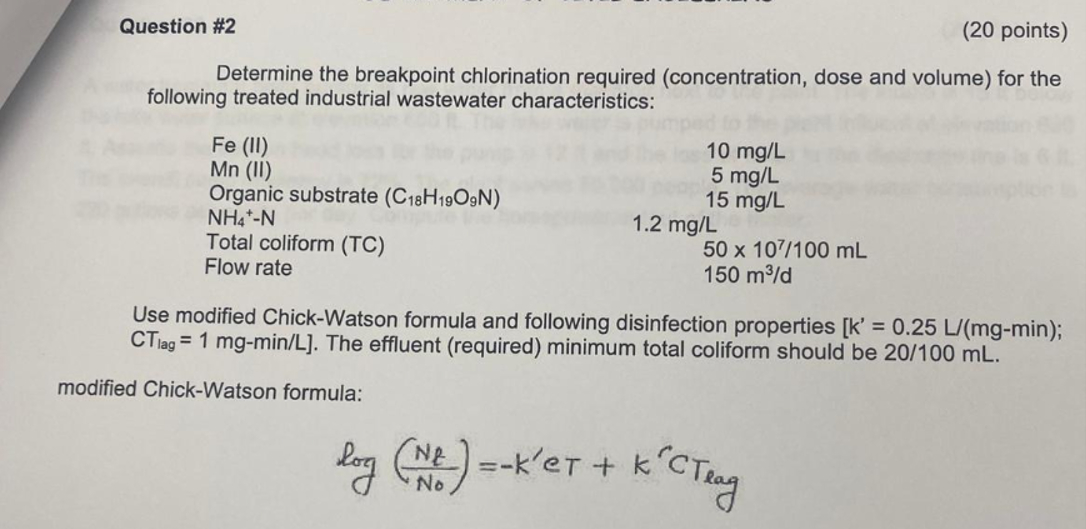 Question # 2 ( 2 0 points ) Determine the