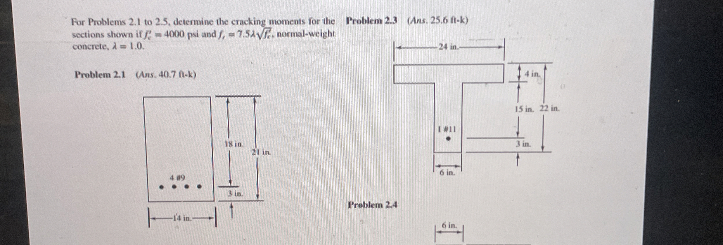 For Problems 2 . 1 to 2 . 5 , determine the