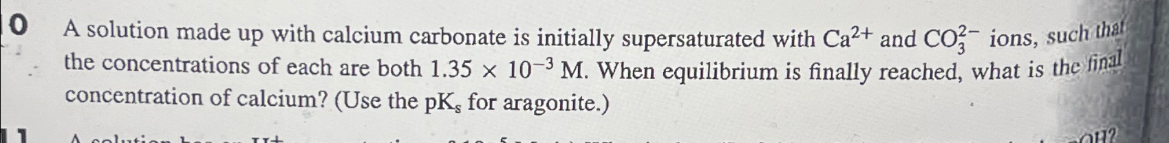 A solution made up with calcium carbonate is