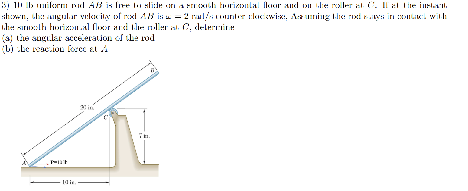 1 0 l b uniform rodAB is free to slide on a