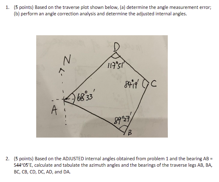 ( 5 points ) Based on the traverse plot shown