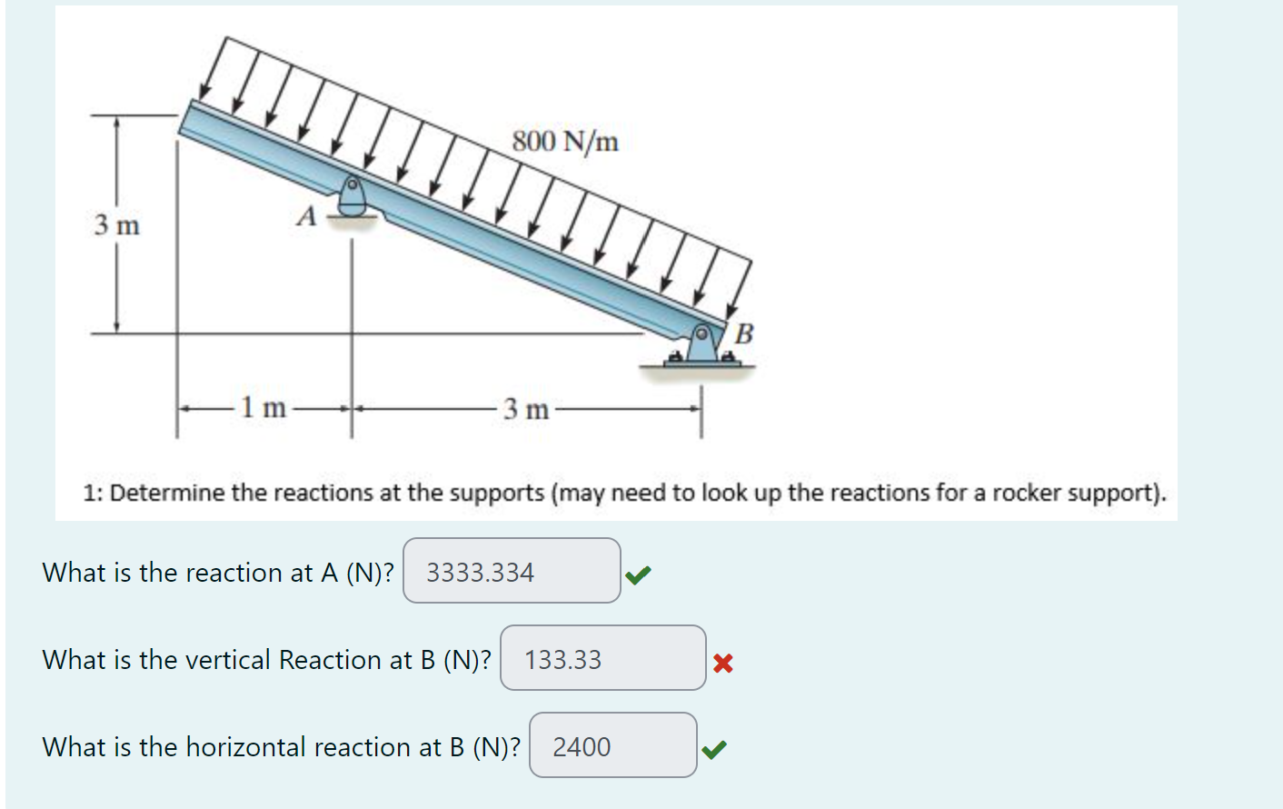 1 : Determine the reactions at the supports ( may