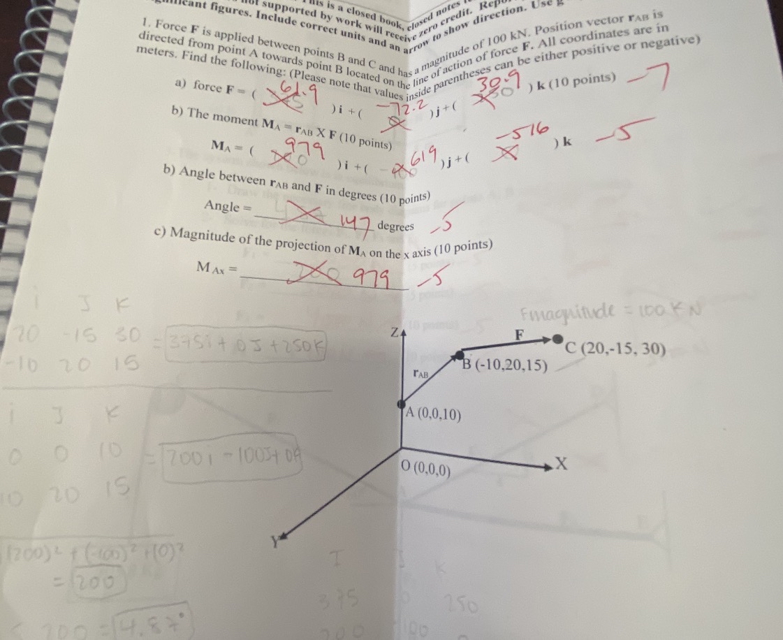 meters. Find the following: ( Please notecated on