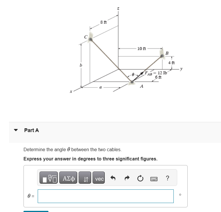 Part A Determine the angle between the two