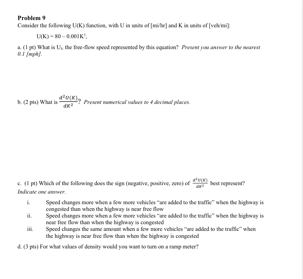 Problem 9 Consider the following U ( K )