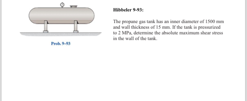 Hibbeler 9 - 9 3 : The propane gas tank has an