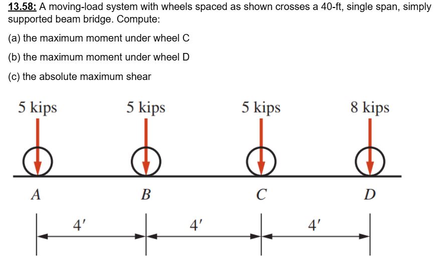 1 3 . 5 8 : A moving - load system with wheels