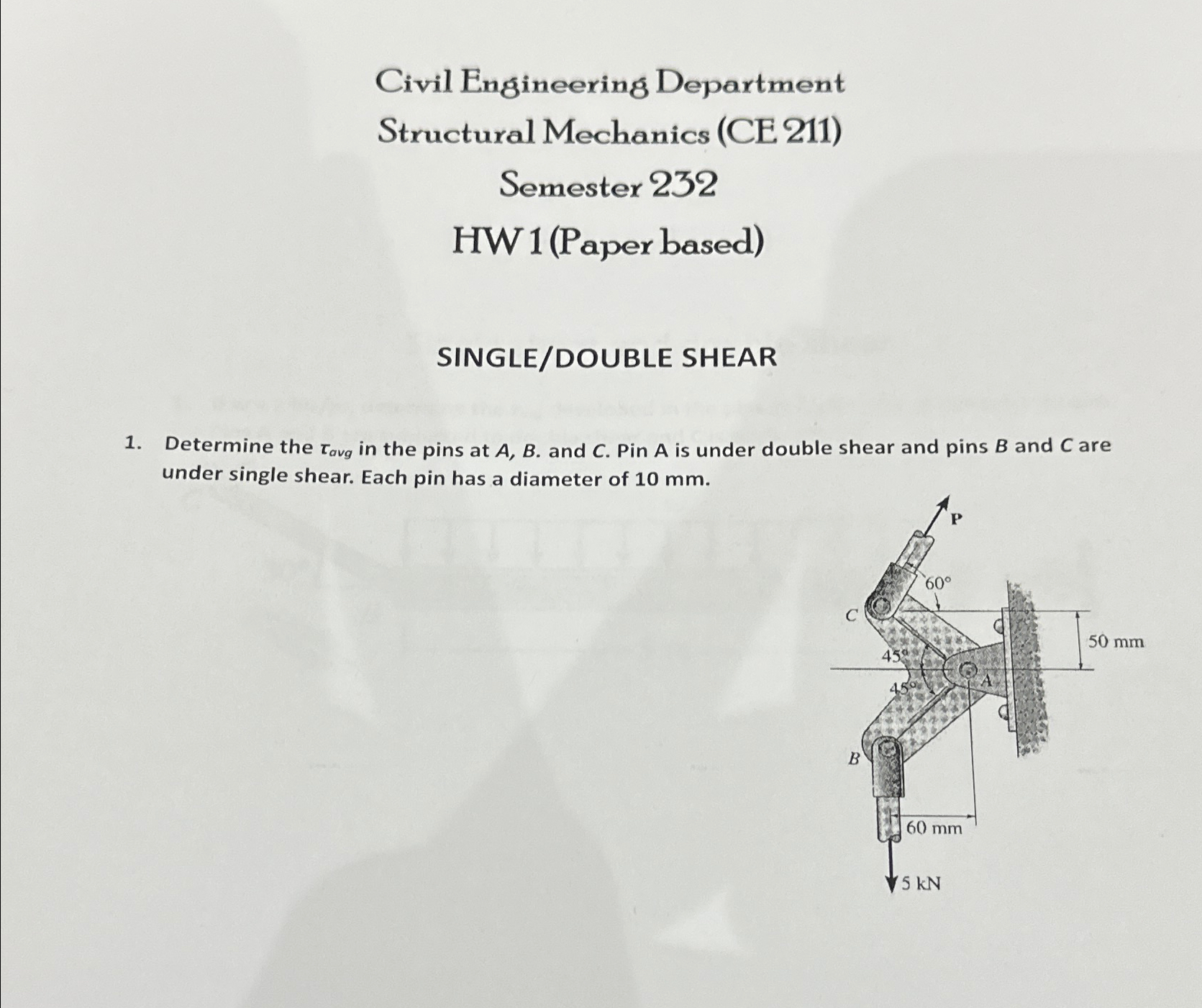 Civil Engineering Department Structural Mechanics