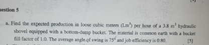 restion 5 a . Find the expected production in