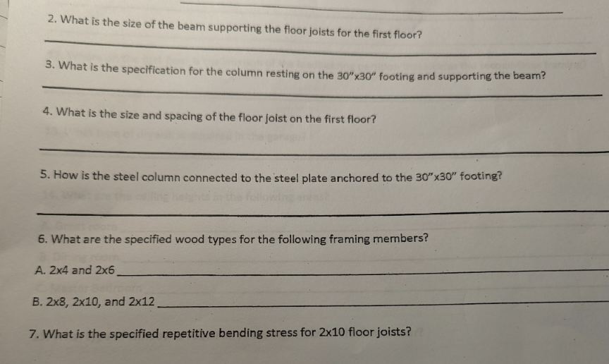 What is the size of the beam supporting the floor